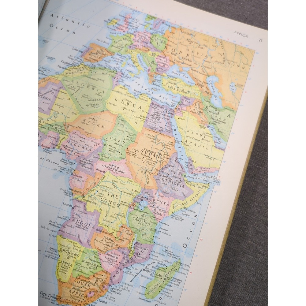 1966 Rand McNally World Atlas Imperial Edition Large Vintage Hardcover Decor - Picture 14 of 16
